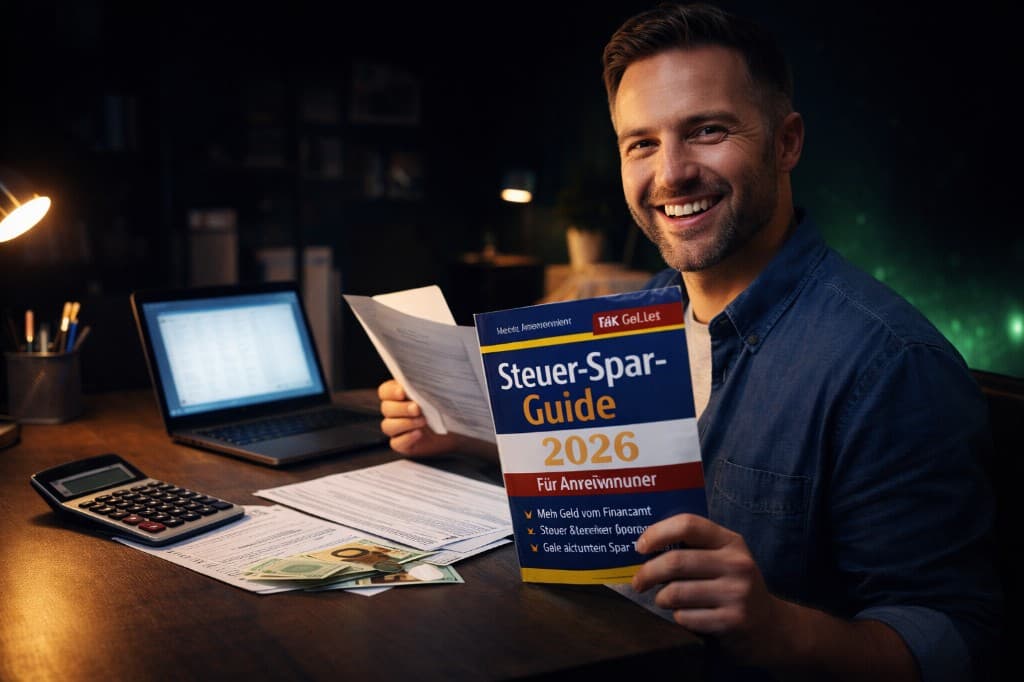Mann mit Steuer-Spar-Guide 2026 – professionelle Steuerberatung
